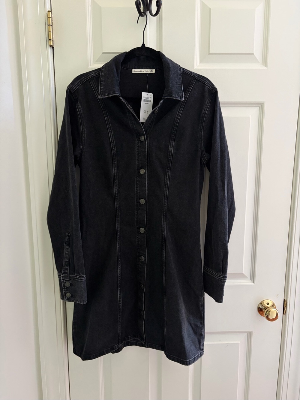 NWT Abercrombie & Fitch Black Denim Dress - M Tall